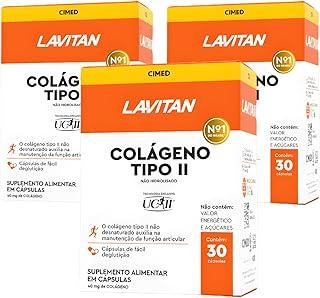 Lavitan Colageno Tipo II UCII 40mg Kit 3 Caixas 30 Caps Cada Colageno Tipo 2 Nao Hidrolisado Nao Desnaturado Suporte Articulacoes Cartilagem Mobilidade Flexibilidade Uso Diario