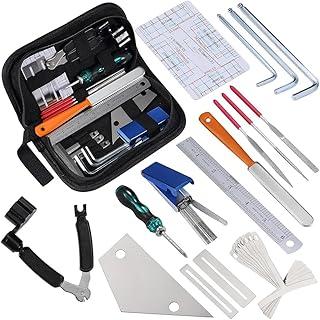 Kit Completo de Ferramentas para Ajuste de Guitarra, 25 Peças para Regulagem de Baixo e Ukulele - Inclui Estojo para Manutenção e Reparo