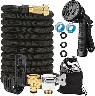 Mangueira de Jardim Expansível 50FT com Bocal de Pulverização de 8 Funções, Nova Mangueira Flexível de Força, Conectores de Latão - Mangueiras de água Leves à Prova (15 Metros)