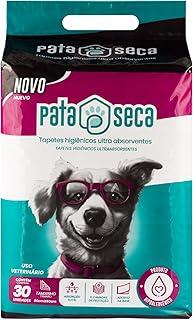 Tapete Higiênico para Cães Pata Seca 80x60cm - 30 Unidades - Super Absorvente, Antiodor e Fixação Segura - Ideal para Filhotes e Cães de Pequeno a Médio Porte