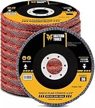 Kit 10 Discos Flap Fasterr 115mm Grão 36 Cônico para Desbaste Pesado Óxido de Alumínio 13.300 RPM para Esmerilhadeira 4.1/2” Aço Carbono e Inox
