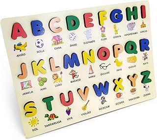 Alfabeto Educativo Infantil em Madeira – Letras Coloridas, Brinquedo Educativo para Alfabetização