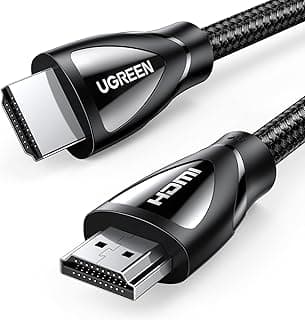 UGREEN Cabo HDMI 8K 2.1 16FT, cabo HDMI trançado de ultra alta velocidade de 48 Gbps 10K 8K @ 60 Hz 4K @ 240 Hz, eARC HDR10 HDCP 2.2 e 2.3, cabo HDMI compatível com PS5 / Xbox Series X/Roku