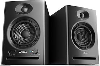 Ortizan Monitores de estúdio C7 Dual-Mode 2.0, alto-falantes ativos para produção de música de campo próximo, alto-falantes Bluetooth 5.3 sem fio para computador, computador, computador, jogos,