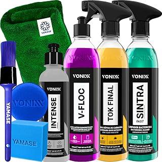 Kit Lavagem Automotiva Completa Vonixx Cera Carnauba Tok Final V-Floc Revitalizador de Plasticos intense240ml Sintra fast