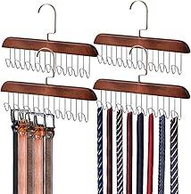 Kit 4 cabides múltiplos antiderrapantes de madeira com 8 ganchos, rack de secagem sem rastros que economiza no guarda-roupa, pode armazenar coletes, sutiãs, lenços e gravatas (Cor retrô)