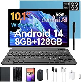 Tablet Xixaomiro S12, 10.1 Polegadas, Android 14, 8GB+128GB, acompanha Película, Caneta Stylus, Teclado, Mouse e Capa, Tela 1920x1200, Wi-Fi 5G, Câmeras 13MP e 5MP, Bateria 8000mAh (Azul)