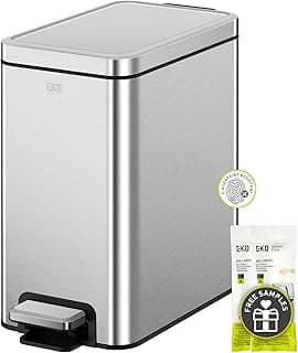 EKO Lixeira com Pedal STELLA SLIM 6L Prata Aço Inoxidável 3 Compartimentos com 40.63% de desconto por R$ 89,00 na amazon