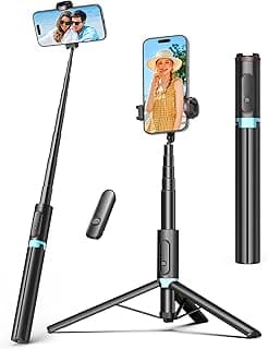 Tobeape Tripé para Celular 1,45m, Bastão de Selfie 3 em 1 com Tripé Dobrável e Controle Remoto Bluetooth, Suporte Extensível para iPhone e Android, Ideal para Viagem, Vlogs, Fotos e Vídeos – Preto