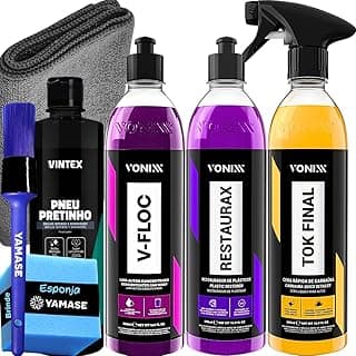 Kit Shampoo V-Floc Cera Tok Final Pneu Pretinho Restaurax Vonixx com 14.51% de desconto por R$ 110,21 na amazon