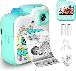 Câmera Fotográfica Infantil, Máquina Fotográfica Instantânea Portátil 20MP 1080P, Tela 2,4", Zoom 6X, Impressão Térmica 200 dpi, Vídeo, Time Lapse, Jogos, com Papel de Impressão – Azul