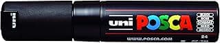 POSCA, UNI, Caneta Marcador PC-7M, Ponta Bullet Bold, traço de 4,5mm a 5,5mm, Preta, Blister com 1 unidade
