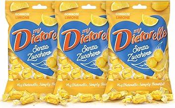 Kit 3 Bala de Goma de Limão com Stevia DIETORELLE 70g - Zero Açúcar - Sem Glúten - Importado - Pack Econômico