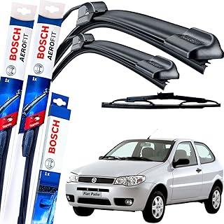 Palheta Limpador Parabrisa Bosch Aerofit Par de Palheta Limpadora Dianteiro + Traseiro Ft palio gancho 2003 à 2010