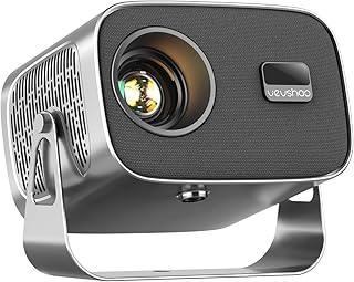 VEVSHAO A12 Mini projetor 4K 1080P portátil Full HD projetor portátil,Foco Automático,Android 11.0,Proteção Ocular com Rotação de 360°,Correção Eletrônica de Distorção Trapezoidal,Presente requintado