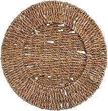 Mimo Style Sousplat Rattan de Fibra Natural, Cor Escura. Elegante e Charmoso Perfeito Para Sua Mesa Posta. Perfeito Para Todas as Ocasiões. Perfeito Para uma Mesa Tropical. Medidas: 33x2cm