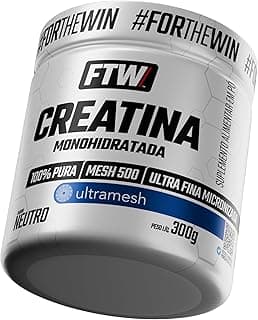 FTW Creatina Monohidratada Ultramesh® Micronizada em Pó, Suplemento Alimentar com Alta Dissolução, Pura e Sem Glúten – Pote 300g