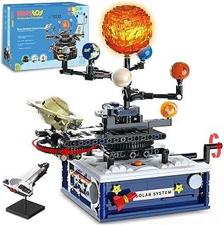 Sistema Solar Rotativo Blocos de Montar Construção Brinquedo Infantil Educação STEM Astronômica Com Modelo de Foguete 775 Peças