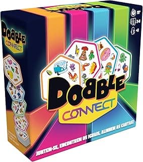 Asmodee, Dobble Connect, Jogo de Cartas, Para Amigos, 2 a 8 jogadores, Idade 8+, Partidas de até 15 minutos com 20% de desconto por R$ 95,99 na amazon