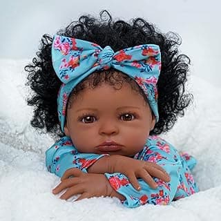 Brastoy Bebê Reborn Boneca Realistic de Silicone Menina Negra Cabelos Cacheados Original 55cm (Menina Negra 55cm) com 10% de desconto por R$ 152,10 na amazon
