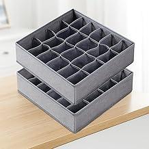 Kit 2 Organizadores Colmeia de Gaveta 24 Divisórias TNT Respirável Dobrável Para Roupas Íntimas Meias Lingerie Acessórios Closet Guarda-Roupa Anti Poeira e Umidade Organização Prática 32x32x10cm