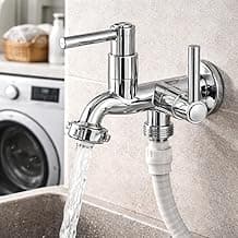 Torneira Maquina De Lavar E Tanque 2 Saídas Abs Lavanderia Prateado Cromado