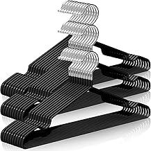 30 Peças Kit Cabides de Inox Adulto-40CM Kit de Cabides para Roupas com Ranhura em U de Metal Espessado, Preto