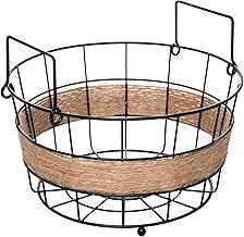 WOLFF - Fruteira com Detalhes em Barbante 22cm x 12cm Preto Metal