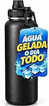 Garrafa Térmica para Água 1L em Aço Inox com Isolamento a Vácuo, Mantém Água Gelada por até 12 horas (Preta)