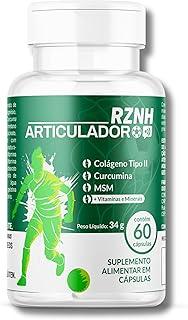 Articulador RZNH Colágeno Tipo II, Curcumina, MSM, Vitaminas D3 + K2, Cálcio, Magnésio e Zinco 60 Cápsulas Suplemento Alimentar