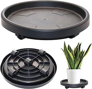 Prato com Rodas Suporte para Vasos 35cm Suporta até 100kg - Top Garden (Preto)