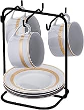 Suporte para xícaras e pires de chá preto fosco - Linha Caffè - Future