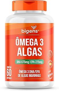 Omega 3 Algas, DHA 675mg, EPA 225mg, Algas Marinhas, 60 Cápsulas, Bigens
