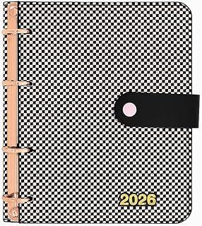 Confetti - Agenda Argolada Dots Preto C/Impressão Rosa Claro