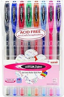 Caneta Gel Signo UM-120, Uni-Ball, Estojo com 8 cores sortidas