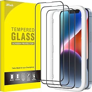 JETech Película de Vidro Temperado de Cobertura Total para iPhone 17e (2026) / iPhone 16e / iPhone 14, Borda Preta Protetor de Tela com Ferramenta, Tela 6,1 Polegadas, Pacote com 3