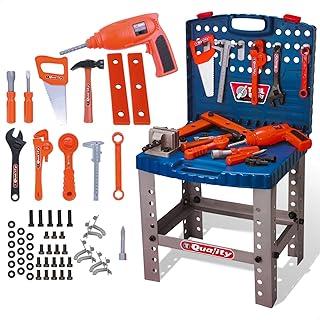 Mesa de Ferramentas Bancada com Furadeira Brinquedo Infantil Faz de Conta 53 Peças