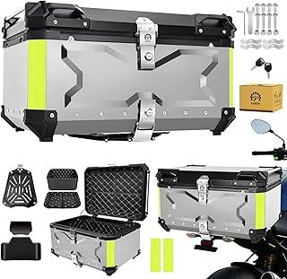 Bau para Moto de Alumínio 65 Litros- Baú Moto Bauleto Modelo Universal, Alto Volume Impermeável, trava dupla para proteção contra roubo, Prata