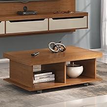 Mesa de Centro com rodízios e tampo em Tamburato 50mm DUNAS cor Cinamomo - Artely