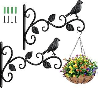Kit 2 Suporte para Plantas Parede 30cm em Metal - Suporte de Parede para Vasos de Flores, Plantas e Alimentador de Pássaros - Ideal para Jardim Interno e Externo, Varanda e Decoração