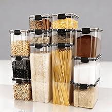 Potes Herméticos Porta Mantimentos Kit 12 Organizador Alimentos Armário Despensa Cozinha Transparente