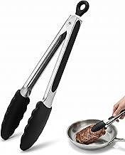 Pegador de Silicone Profissional Cabo Inox Multiso Para Churrasco, Air Fryer e Salada com Trava de Fecho e Gancho para Pendurar, Antiaderente Resistente a 240°C Durável 26 cm