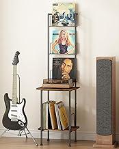 Suporte para Toca-Discos de 2 Níveis com Armazenamento de Vinil, Três Discos Podem ser Exibidos, Armário de Exibição de Discos para Sala de Estar, Quarto, Escritório