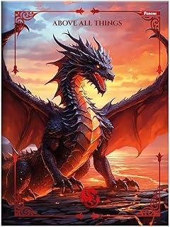 Kit de Cadernos Brochura, Foroni, 1/4, Capa Dura, Drakos, 80 Folhas, Pacote com 5