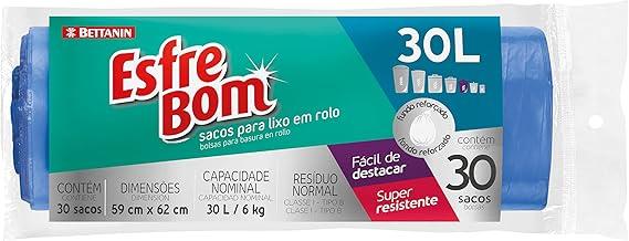 EsfreBom - Saco para Lixo Rolo com 30 Sacos de 30 Litros, Cor Azul, Bettanin