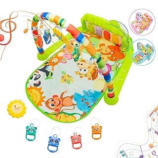Tapete de Atividades Musical com Piano para Bebê, Arco de Brinquedos Interativos, Estampado e Cores Vibrantes (Verde)