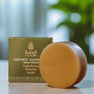 Sabonete Facial Iluminador - com Dolomita, Argila Branca, Alcaçuz, Romã, Laranja e Karitè I Purifica, Revitaliza e Ilumina.