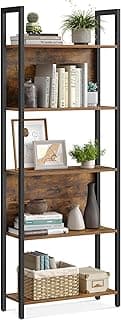 VASAGLE Estante de Livros, Prateleira de 5 Níveis, Estante de Armazenamento para Cozinha, Estilo Industrial, para Escritório, Sala de Estar, Quarto, Marrom Rústico e Preto Tinta BRLLS025B01V1 com 22.27% de desconto por R$ 341,99 na amazon