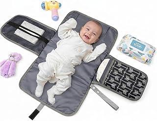 Trocador de Fralda, Trocador para Bebe, com Bolsos, Portátil, Impermeável, Macio, à Prova D'água
