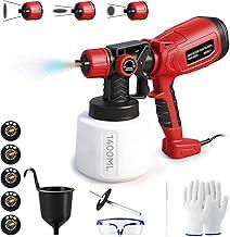 Pistola de Pintura Eletrica Profissional, 1400 ml, Ajuste do Spray por Botão, Motor Potente de Cobre, Punho Emborrachado, 800 W, 220-240 V